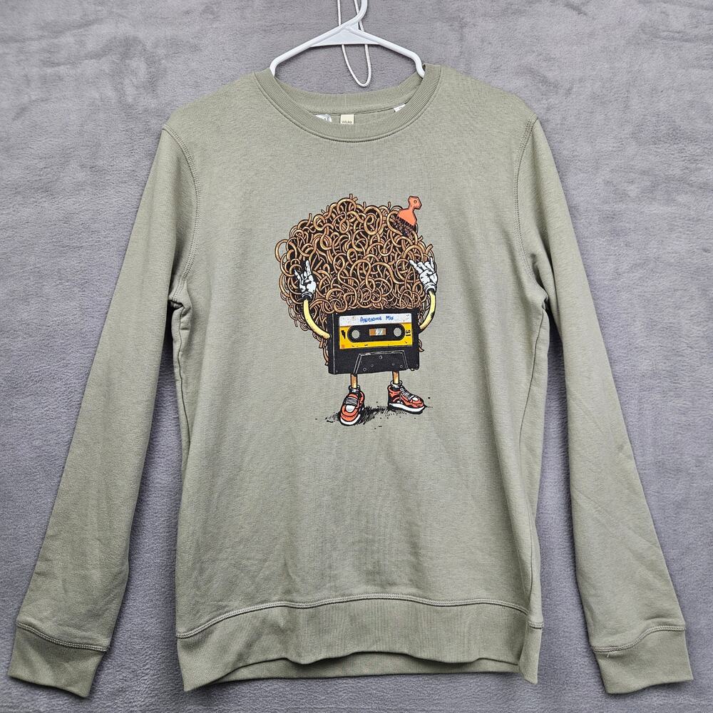 Wituka Organic Cotton Sweatshirt Graphic Crewneck Green Size S